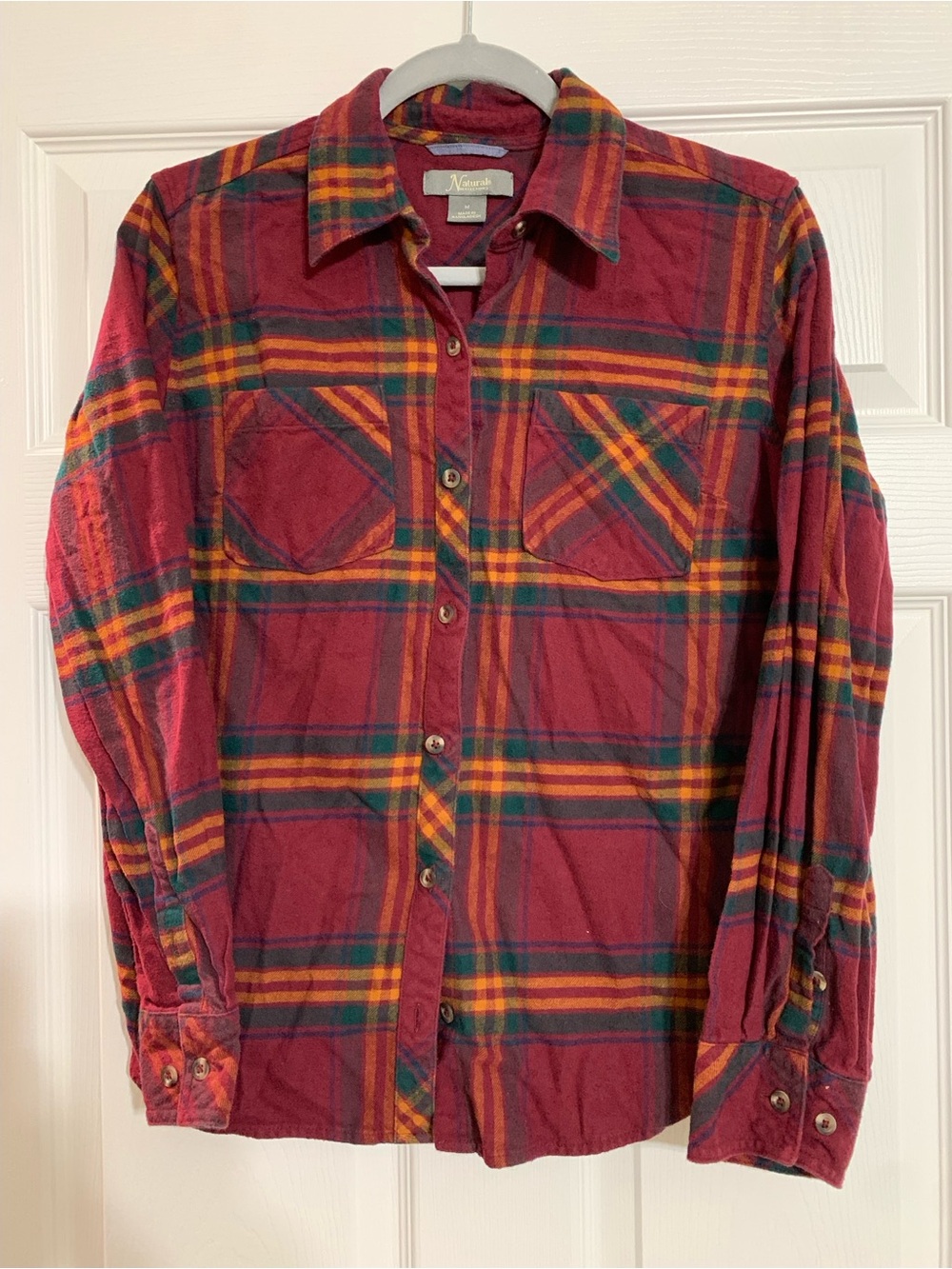 Natural Reflections Red Plaid Button-Down Flannel